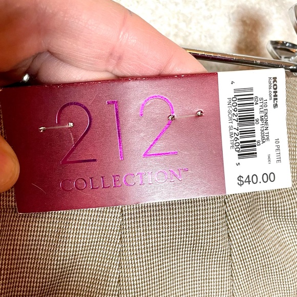 212 Collection Classic Fit Relaxed Women's Trouser's Taupe Size 10 Petite - NWT - Picture 4 of 6